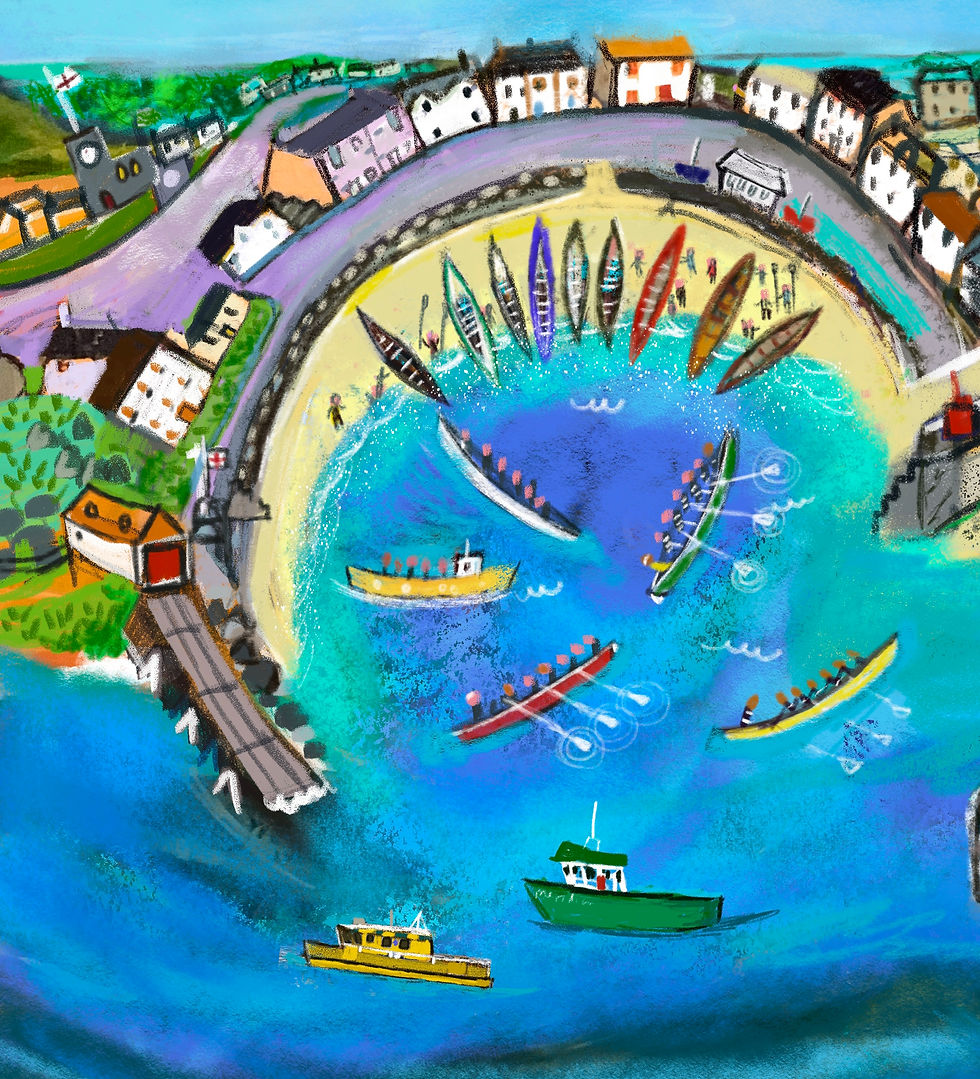 Thumbnail: Gigs and Boats. St Mary’s. Isles of Scilly. Print