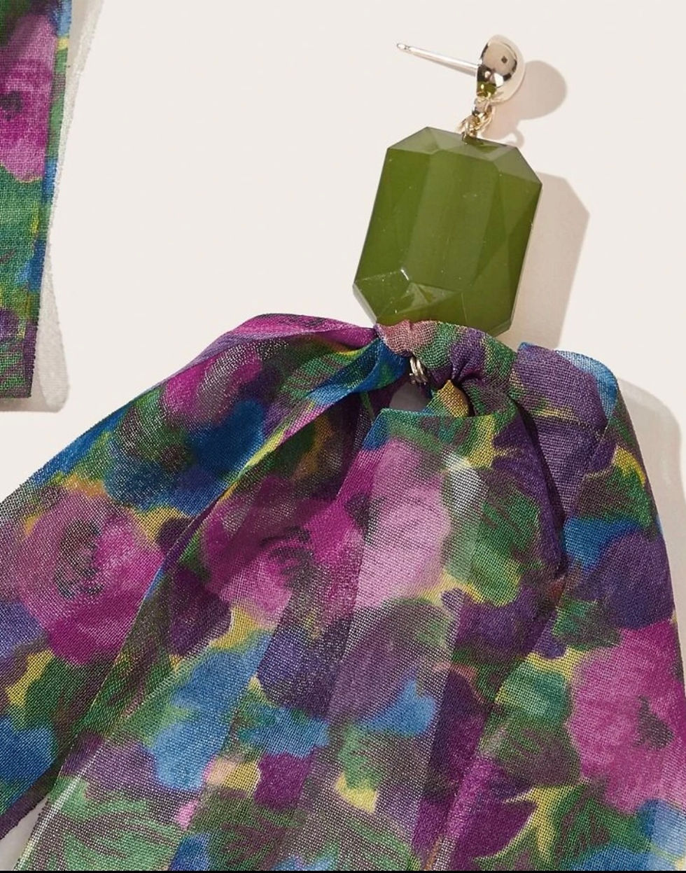 Thumbnail: Multicolored Scarf Charm Earrings 