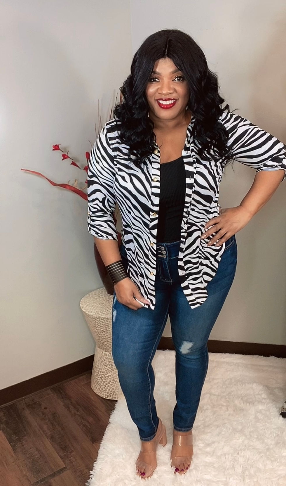 Thumbnail: Zebra Print 2piece Pants Set