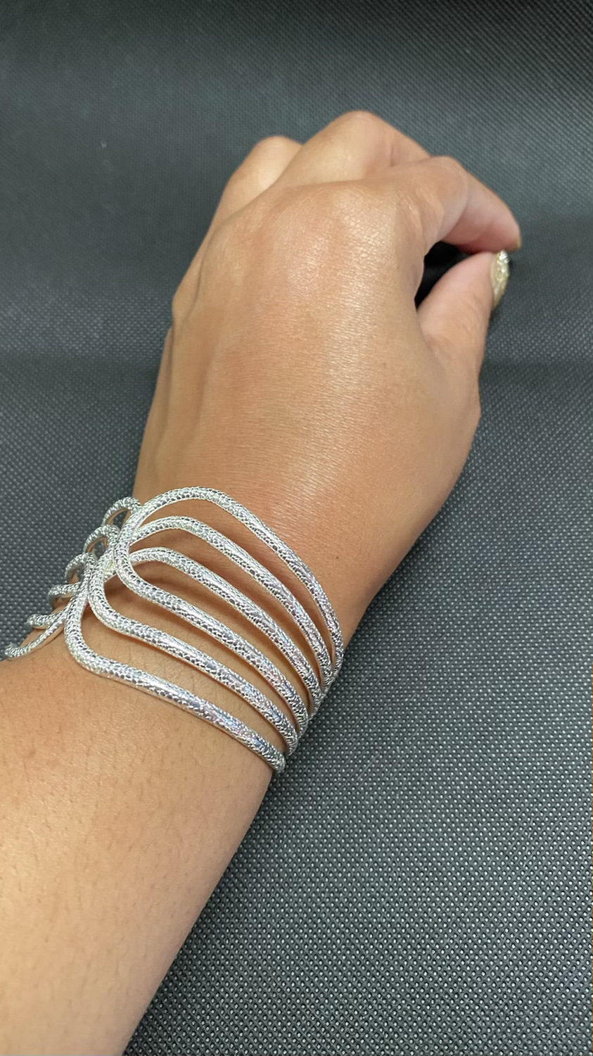 Thumbnail: Silver Cage Cuff Bracelet 