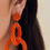 Thumbnail: Orange Beaded Multi- circle Earrings 