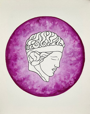 Pietro Librici _ Violet Servius _ Watercolor, permanent marker on canvas _ 16 x 20 inches 