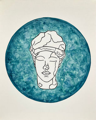 Pietro Librici _ Green Vera _ Watercolor, permanent marker on canvas _ 16 x 20 inches _ 40