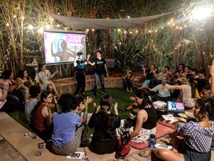 Film screening crowd 