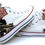Thumbnail: Scarface The Movie Design Custom High Top Converse Great White Sneakers Trainers