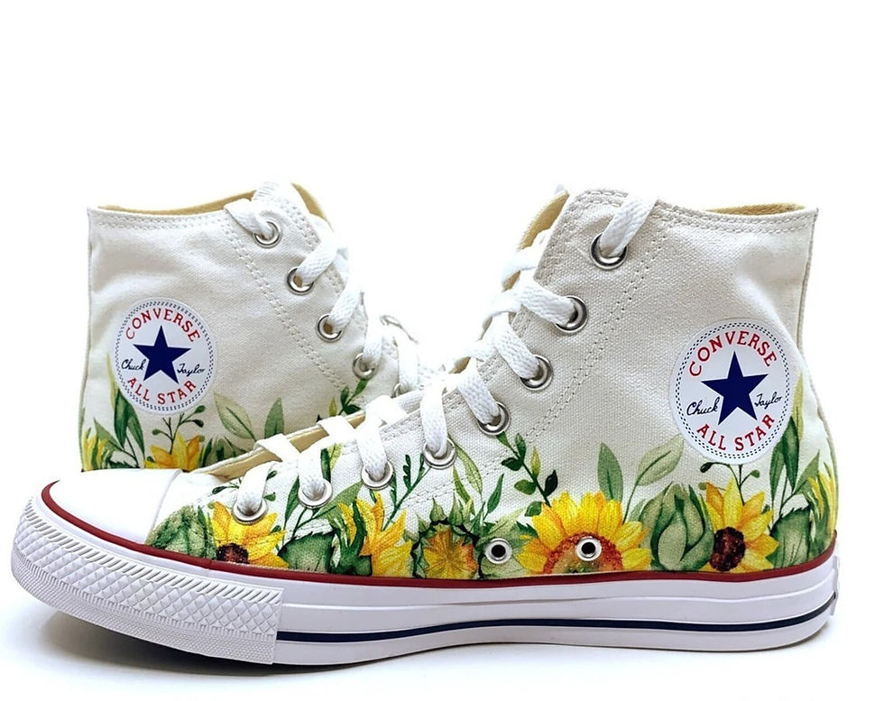 Thumbnail: Sunflower Floral Custom Hand Made High Top Converse