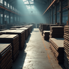 Steel shipments awaiting inspection for conformity.