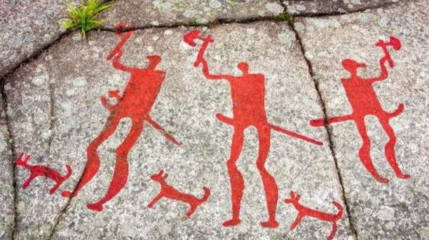 red cave drawing photo