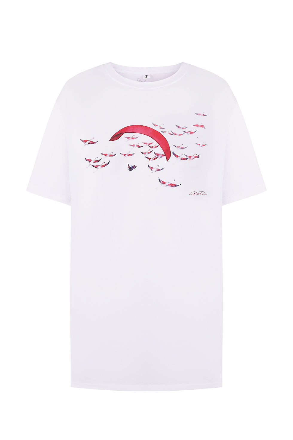 Thumbnail: Women's Paragliding  T-Shirts "Pink Flamingos"