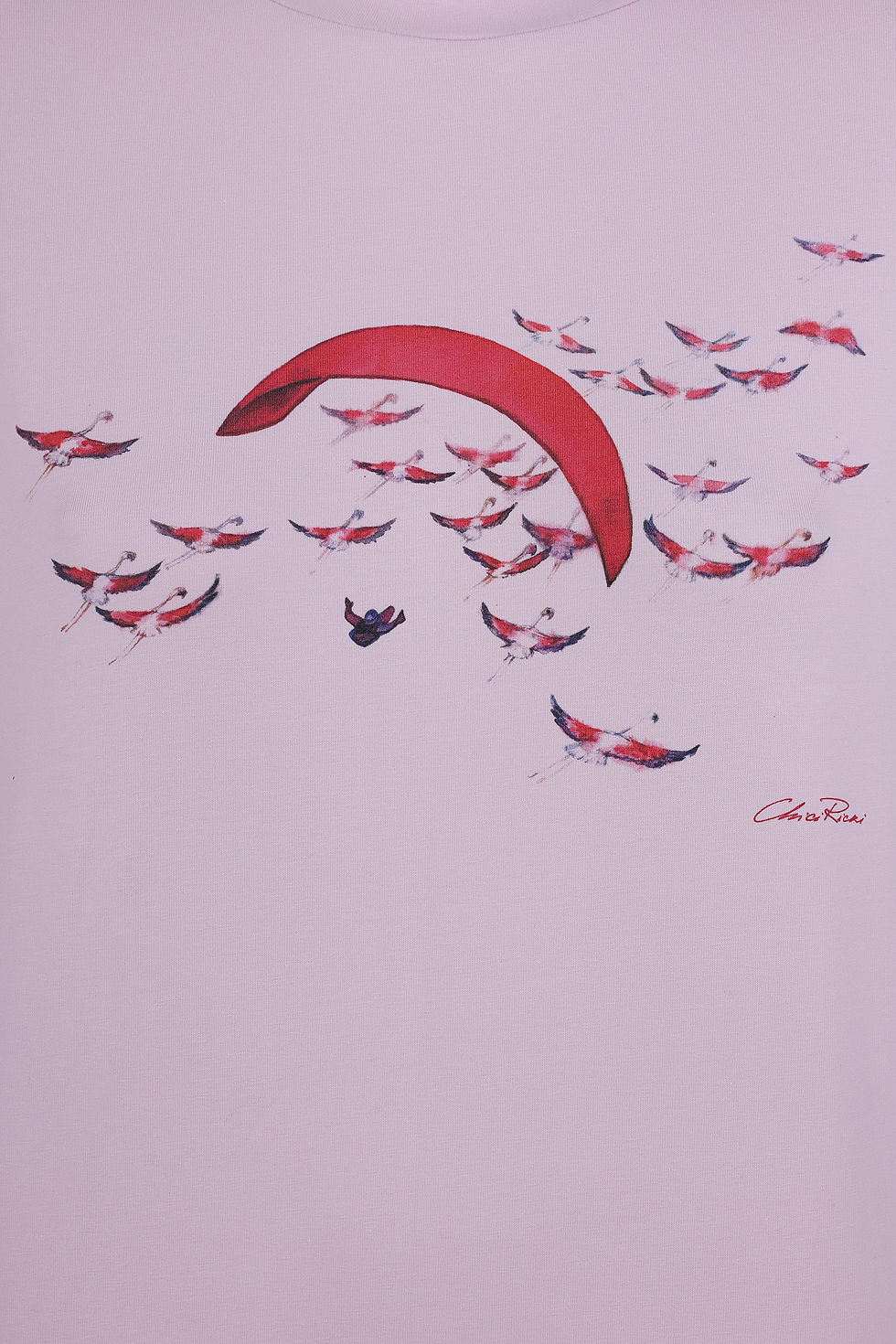 Thumbnail: Women's Paragliding  T-Shirts "Pink Flamingos"