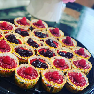 Fresh fruit mini cheesecakes