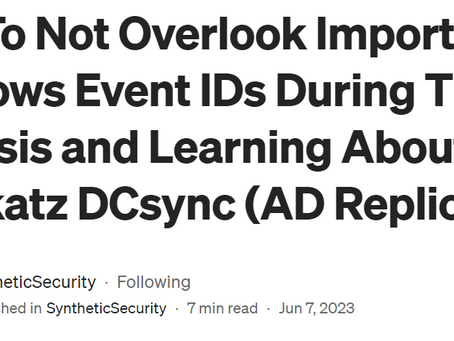 Unveiling Threats: Exploring Active Directory Replication from Non Machine Account + Mimikatz DC Sync.”