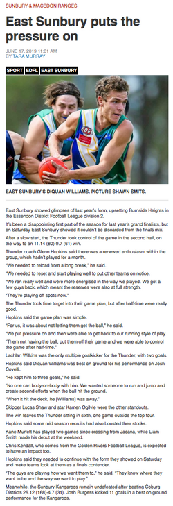 East Sunbury puts the pressure on