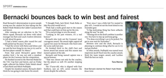 Bernacki bounces back to win best and fairest - Star Weekly