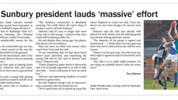 East Sunbury president lauds "massive" effort
