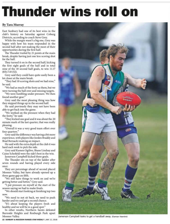 Thunder wins roll on - Star weekly