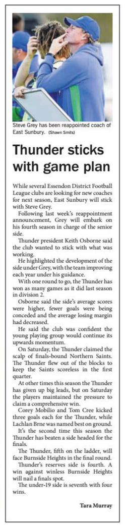 Thunder sticks with game plan - Star Weekly