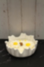 Candela artigianale Fior di Luce con margherita scolpita