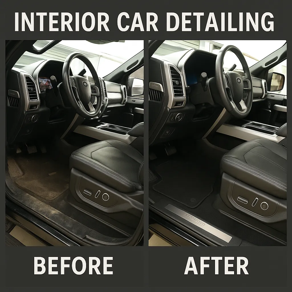 Interior car detailing in La Crosse, WI — deep vacuum and steam cleaning of seats and carpets