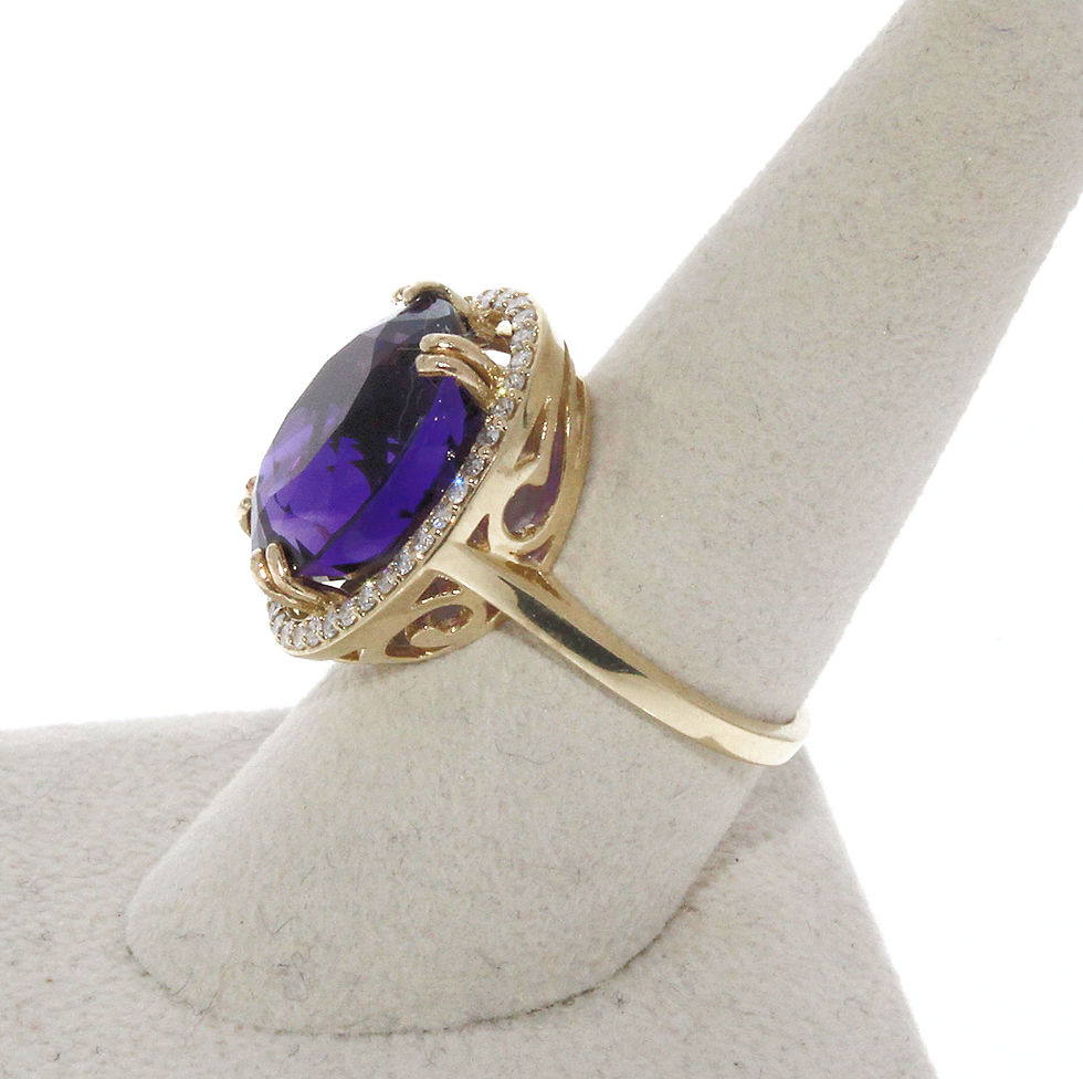 Thumbnail: Amethyst and Diamond Ring