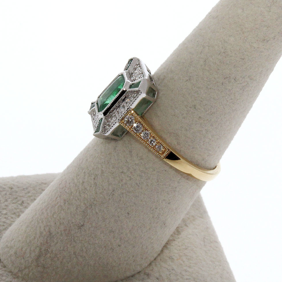 Thumbnail: Emerald and Diamond Ring
