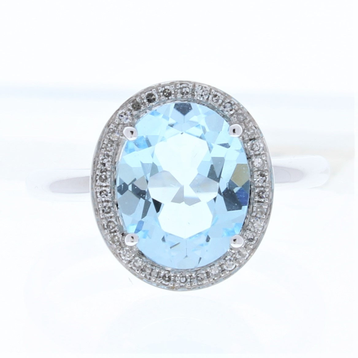 Sky Blue Topaz and Diamond Ring