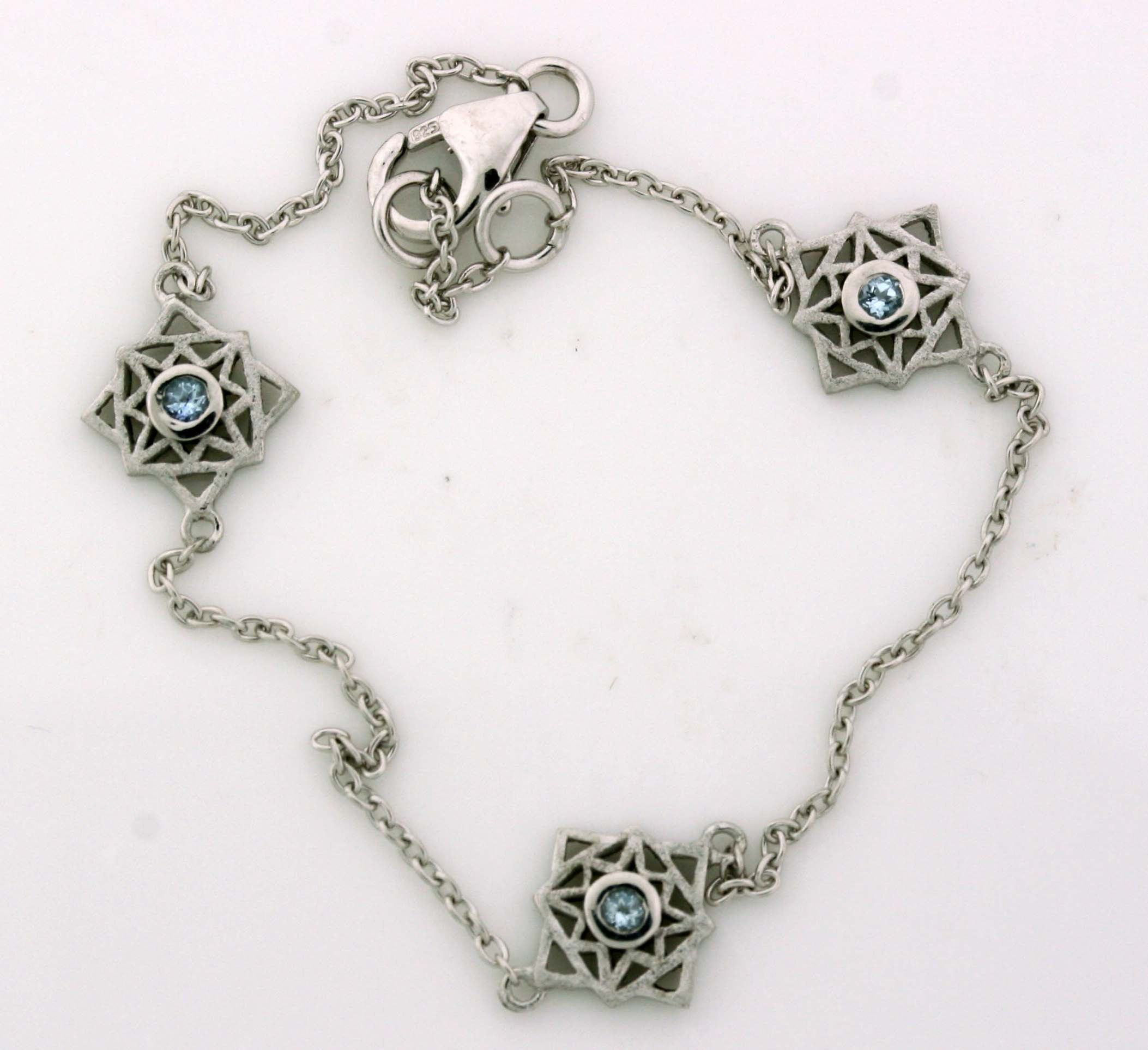 Blue Topaz Station Bracelet