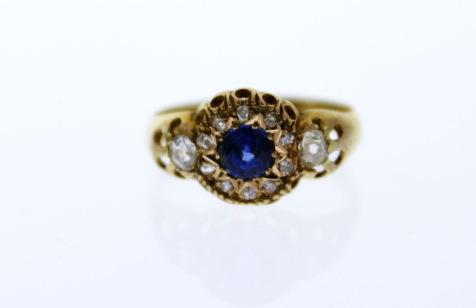 Thumbnail: Sapphire and Diamond Ring