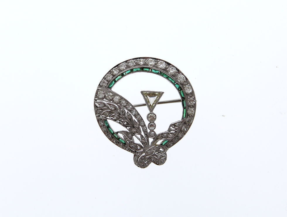 Emerald and Diamond Brooch