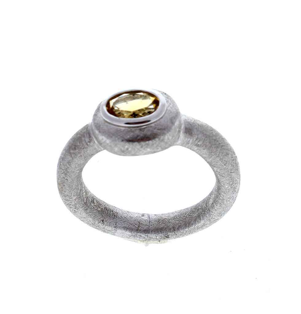 Thumbnail: Citrine Oval Bezel Set Ring