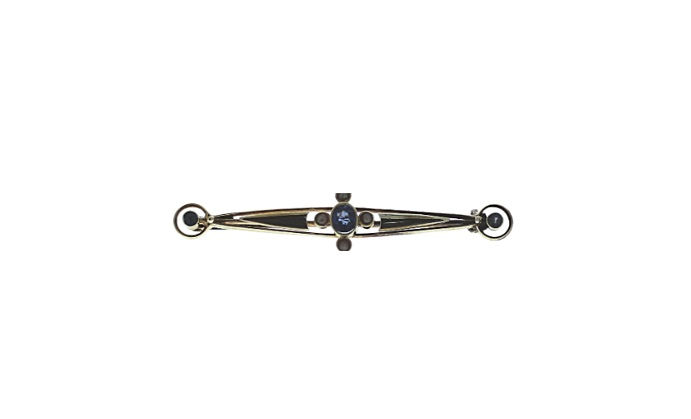 Thumbnail: Sapphire and Pearl Brooch
