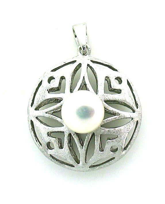 Freshwater Pearl Open Carved Pendant