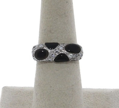 Thumbnail: Black Onyx and Diamond Ring