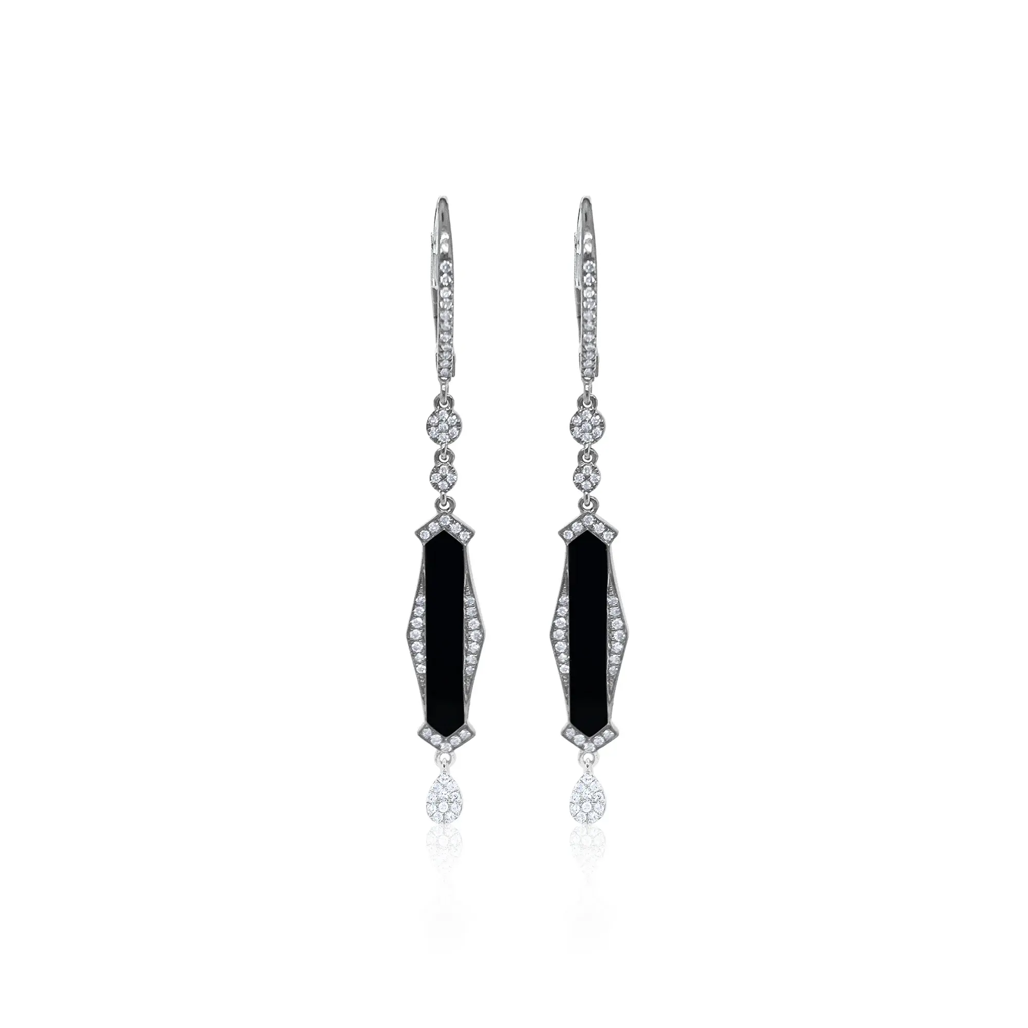 Diamond and Onyx Earrings
