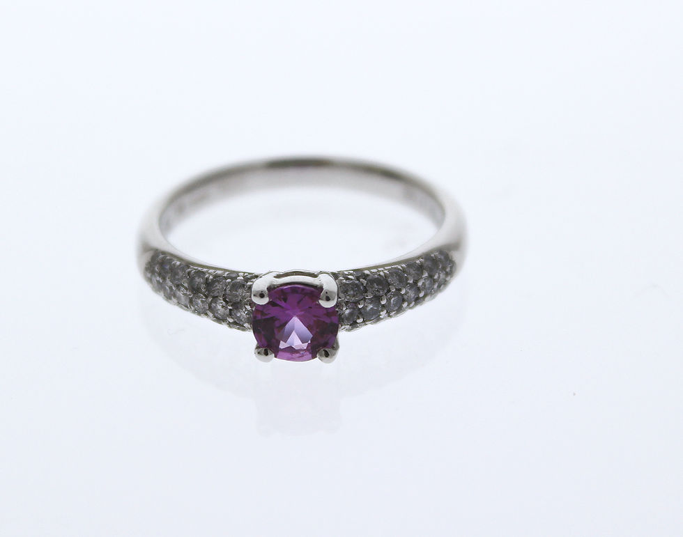 Thumbnail: Pink Sapphire and Diamond Ring