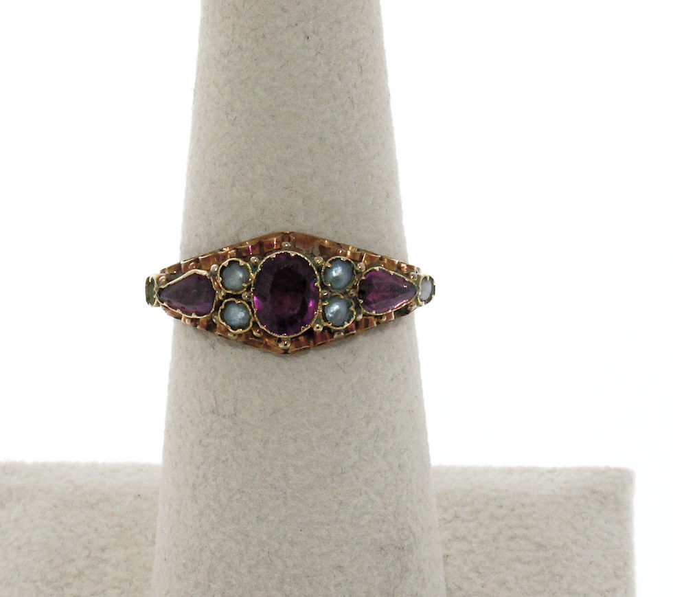 Garnet and Pearl Ring