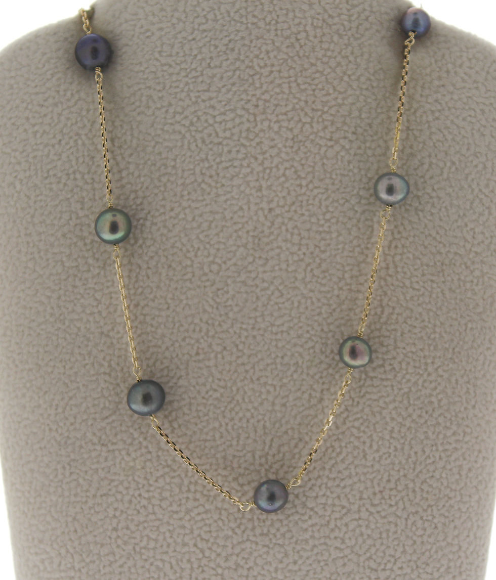 Tin Cup Pearl Necklace