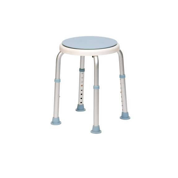 Adjustable height shower stool for safety