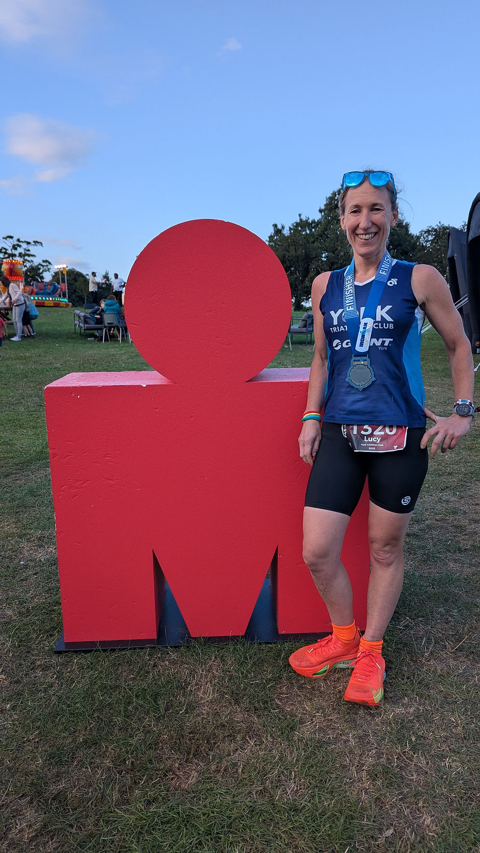 Coach Lucy Hurn after finishing Ironman Leeds