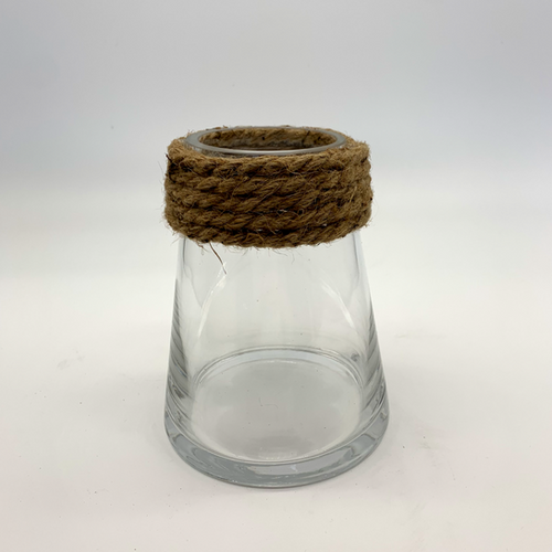 Heavy Duty Glass Vase with Rope Detail (W89615) hwsupplies