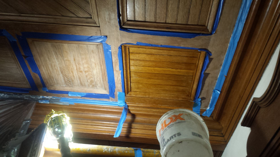 Paint scraping and wood refinishing