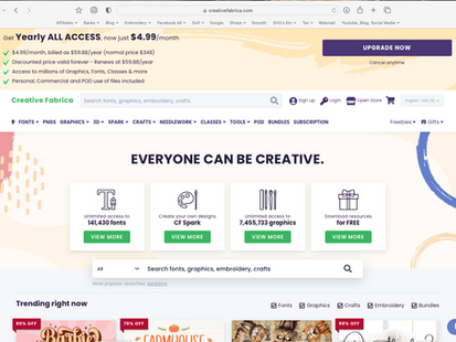 An overview of Creative Fabrica as requested