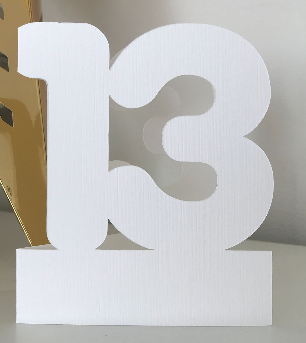 Thumbnail: Set of 13 ScanNCut Number Shaped Cards 1 to 13