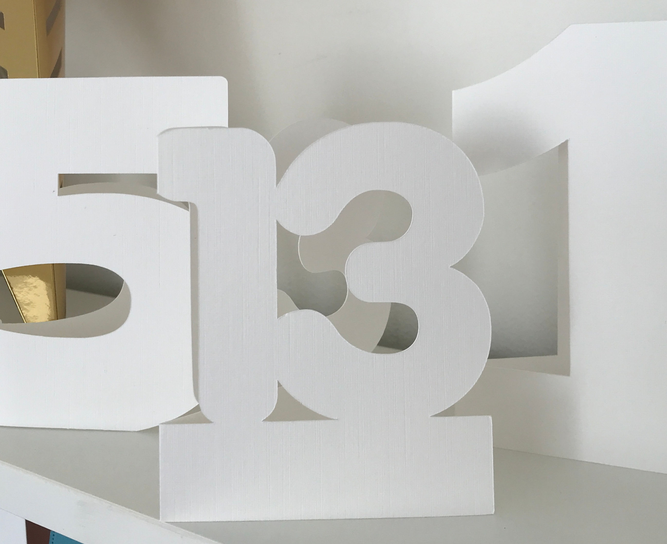 Set of 13 ScanNCut Number Shaped Cards 1 to 13