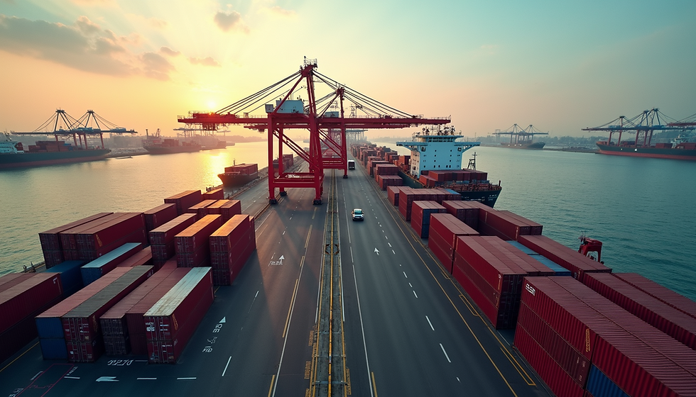 Containers on a ship