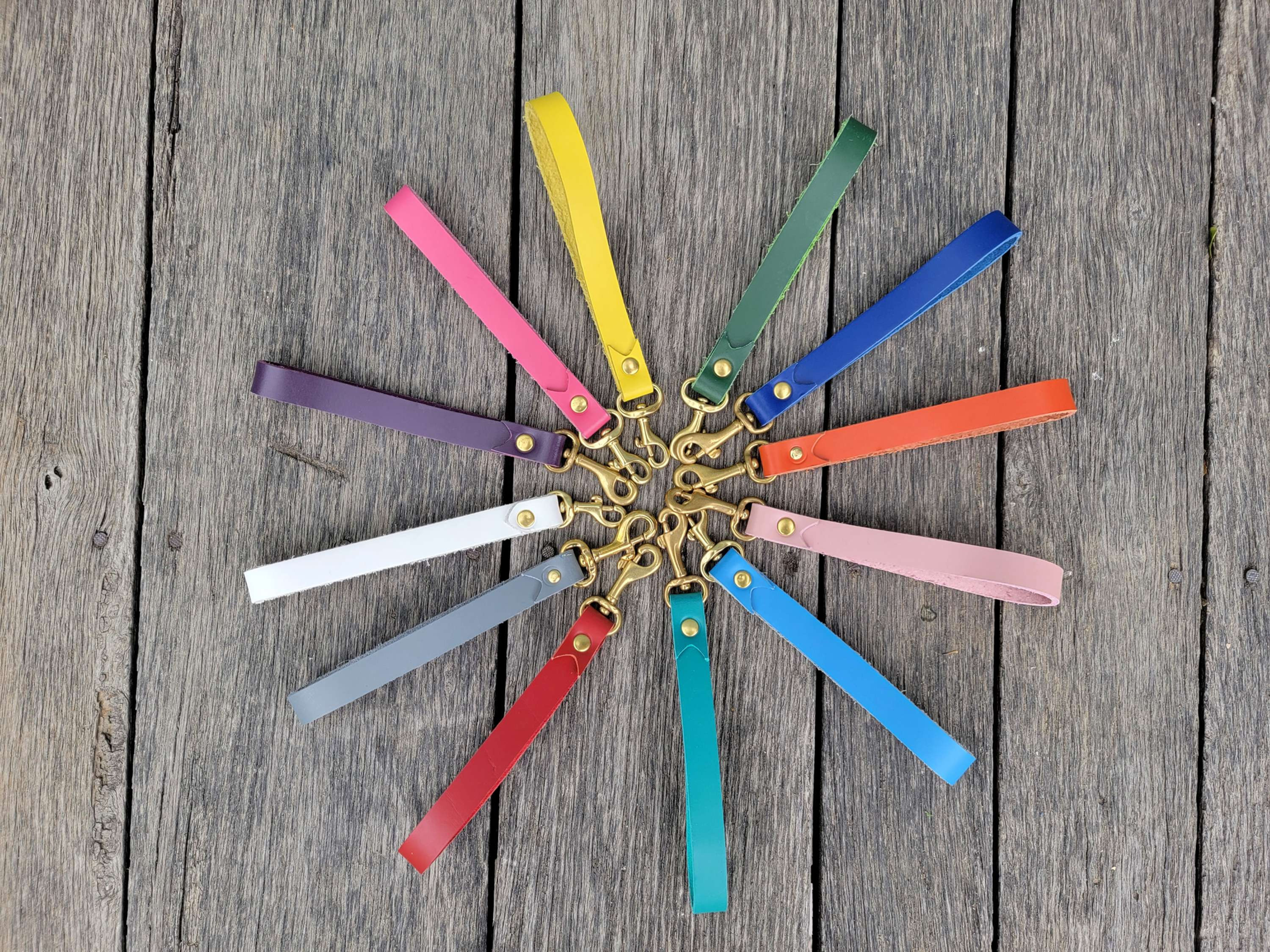 Skinny leather wrist strap