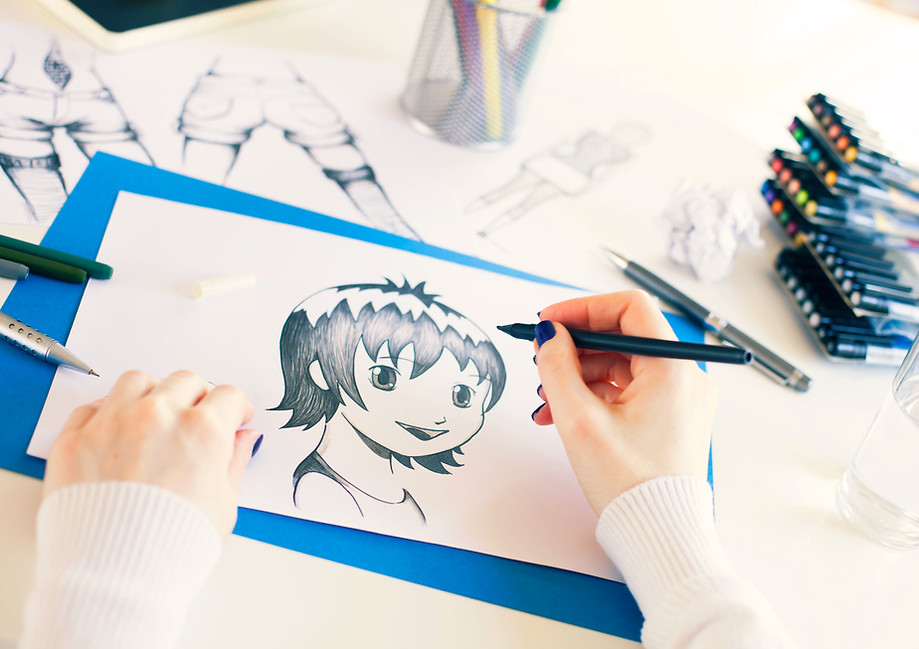 Persona di Disegno Anime Schizzo