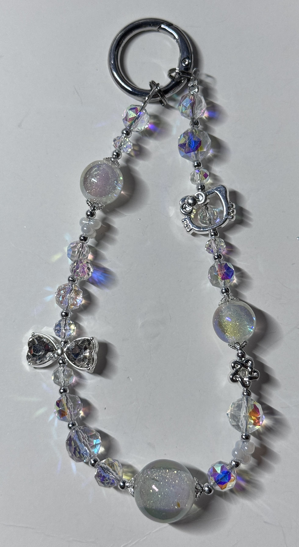 White Sparkle HK Phone Chain