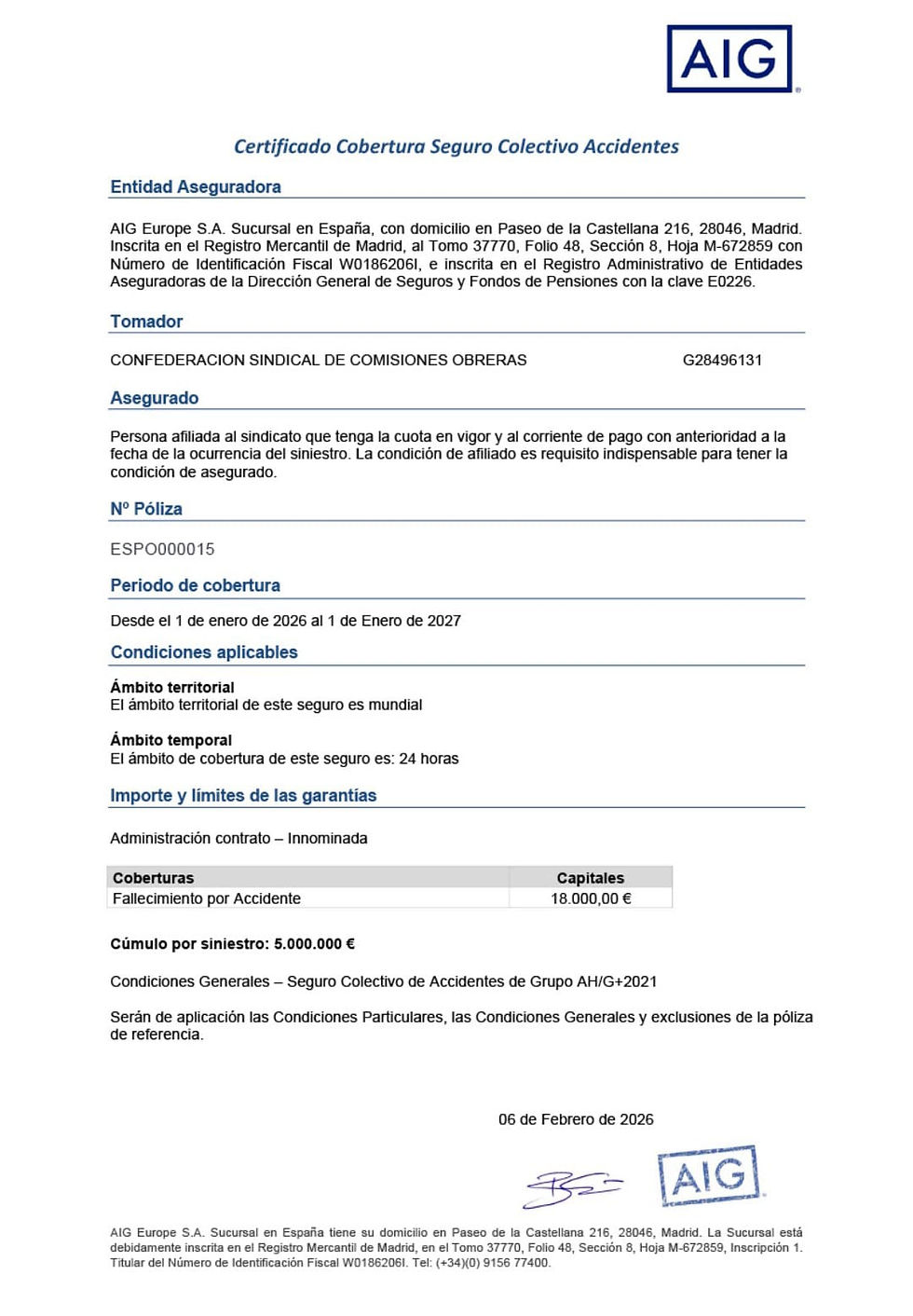 Tenemos una póliza de accidentes gratuita para ti!