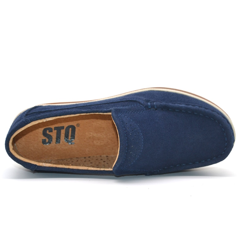 Thumbnail: STQ 2018 Autumn women flats shoes platform sneakers shoes leather suede casual